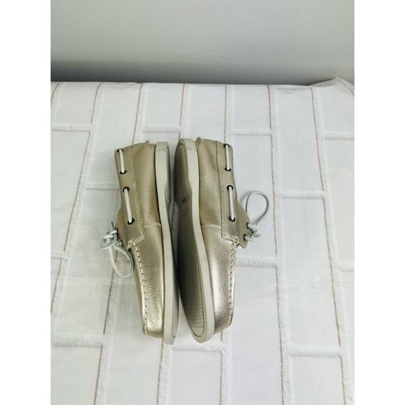 NWT Sperry A/O gold leather sneakers size 5M - Picture 9 of 11